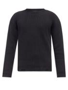 Mens Rtw Dsquared2 - Logo-print Distressed Ribbed-cotton Sweater - Mens - Black