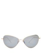 Matchesfashion.com Prism - Portofino Metal Cat Eye Sunglasses - Womens - Gold