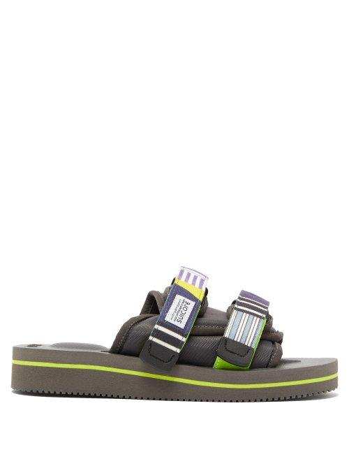 Matchesfashion.com Suicoke - Moto Veu2 Technical Twill Slides - Womens - Purple Multi