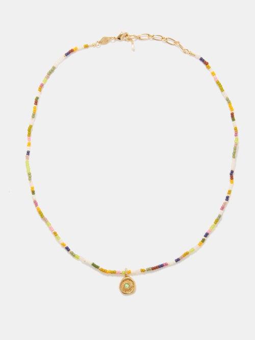 Anni Lu - Lucky Eldroado Beaded 18kt Gold-plated Necklace - Womens - Multi