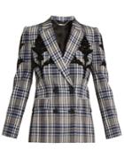 Alexander Mcqueen Embellished Checked Wool Jacket