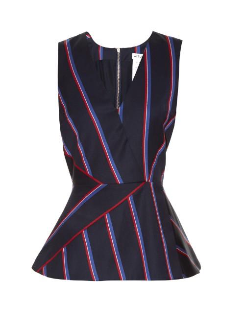 Altuzarra Miles Striped Wool-blend Top