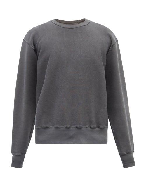 Mens Rtw Les Tien - Brushed-back Cotton Sweatshirt - Mens - Black Grey