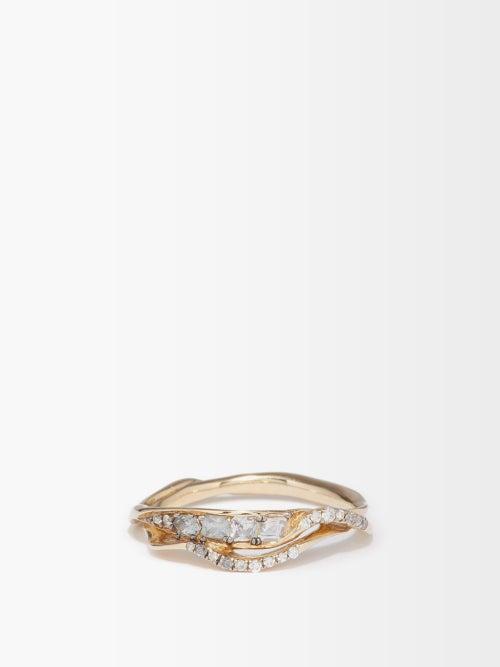 Bibi Van Der Velden - Inhale Diamond, Spinel & 18kt Gold Ring - Womens - Gold Multi