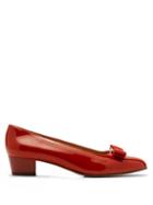 Matchesfashion.com Salvatore Ferragamo - Vara Patent Leather Pumps - Womens - Red