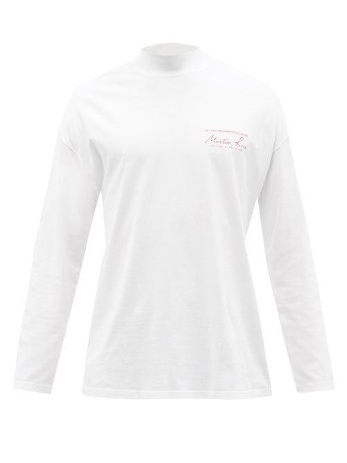 Martine Rose - Logo-print Cotton-jersey Long-sleeve T-shirt - Mens - White