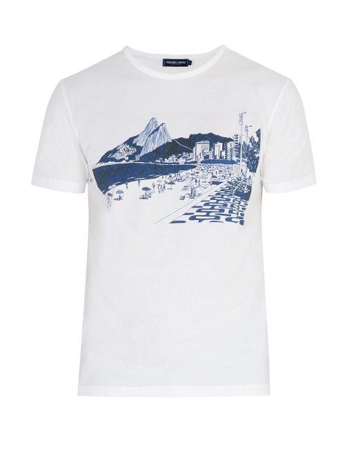 Matchesfashion.com Frescobol Carioca - Beach Scene T Shirt - Mens - White Multi