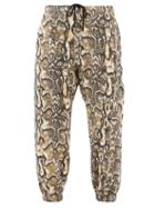 Raey - Snake-print Recycled Cotton-blend Track Pants - Womens - Brown Multi
