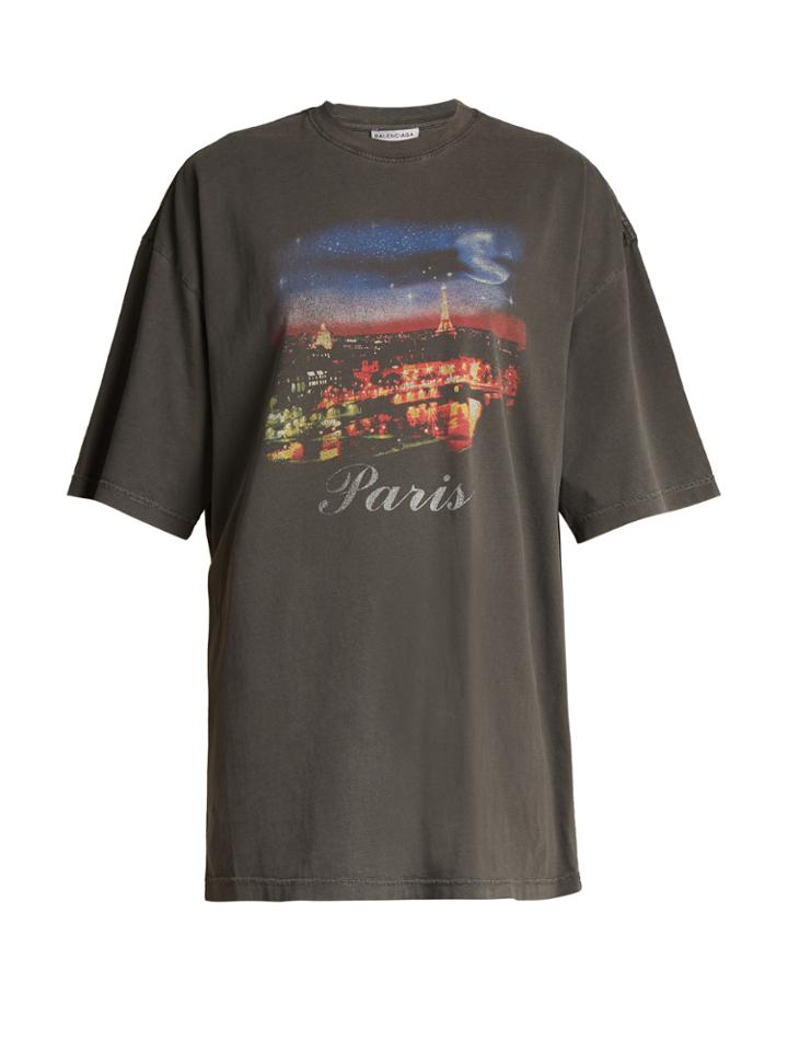 Balenciaga Short-sleeved Paris-print T-shirt