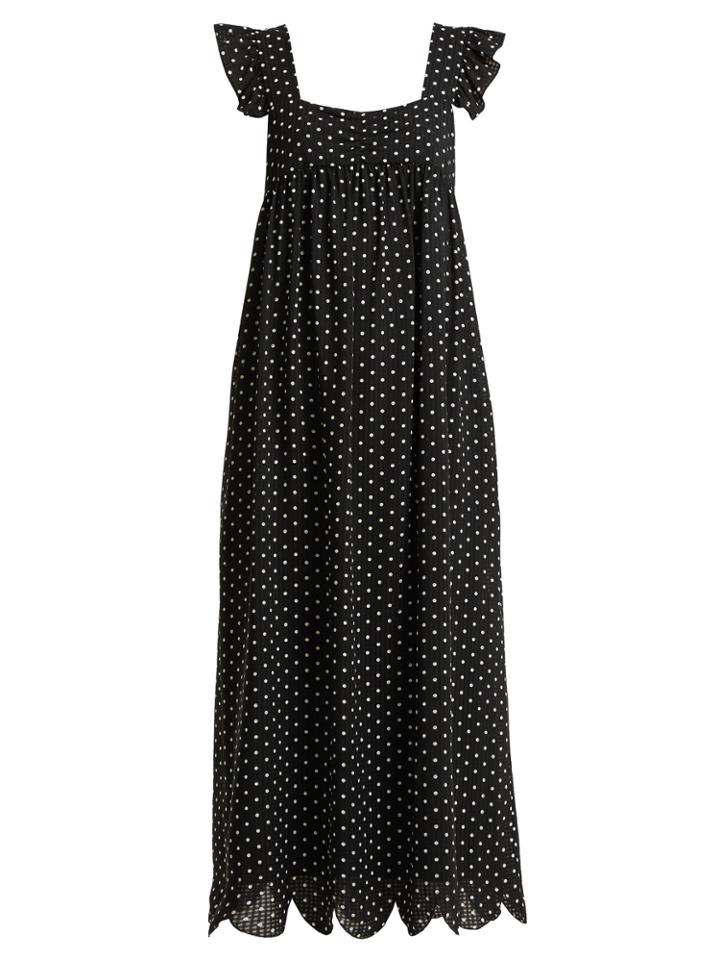 Alexachung Polka-dot Print Square-neck Dress