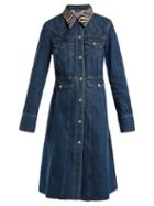 Matchesfashion.com Alexachung - Zebra Collar Denim Dress - Womens - Denim