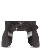 Matchesfashion.com Alexander Mcqueen - Buckled Peplum Leather Belt - Womens - Black