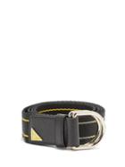 Matchesfashion.com Prada - Canvas And Leather Belt - Mens - Black Yellow