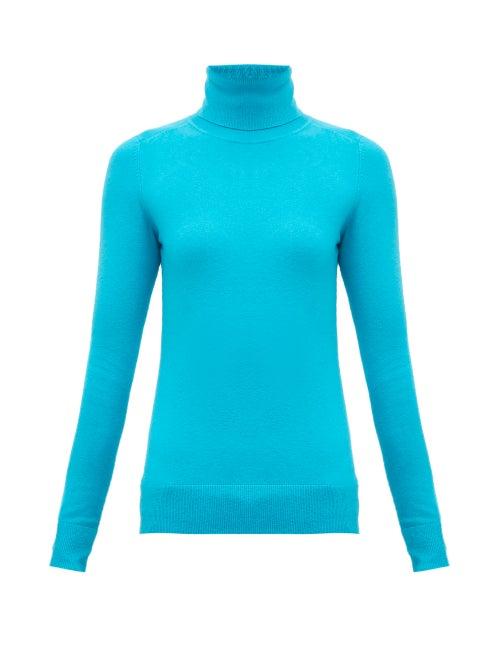 Matchesfashion.com Joostricot - Roll-neck Cotton-blend Reachskin Sweater - Womens - Blue