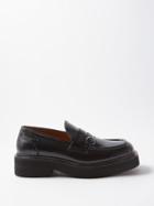 Marni - Square-toe Leather Loafers - Mens - Black