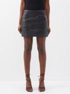 Isabel Marant - Azizae Leather Mini Skirt - Womens - Black