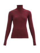 Matchesfashion.com Dodo Bar Or - Tuta Roll-neck Ribbed-knit Wool Sweater - Womens - Burgundy