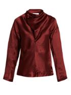 Toga Asymmetric Cowl-neck Satin Top