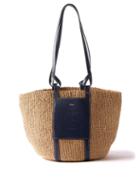 Chlo - X Mifuko Large Leather-trim Basket Bag - Womens - Navy