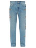 Matchesfashion.com Isabel Marant - Jasper Embroidered Straight Leg Jeans - Mens - Blue