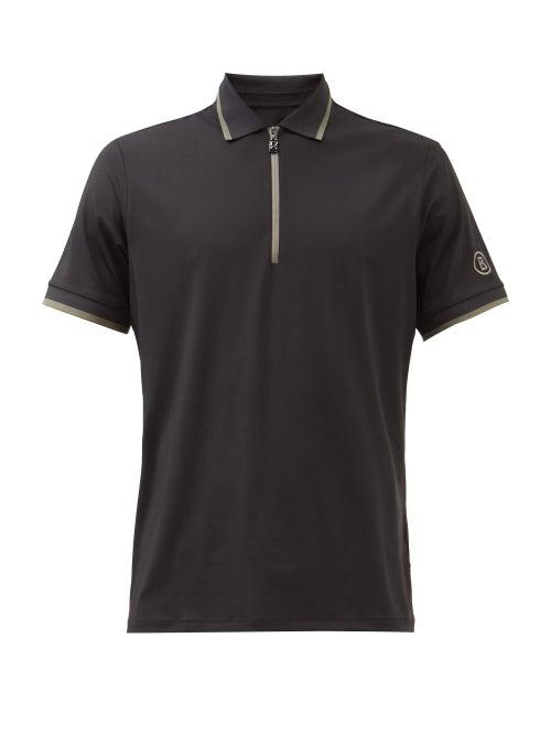 Bogner - Quarter-zip Jersey Polo Shirt - Mens - Black