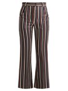 Nina Ricci High-rise Striped Wool And Silk-blend Trousers