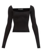 Dolce & Gabbana - Square-neck Ribbed-knit Top - Womens - Black