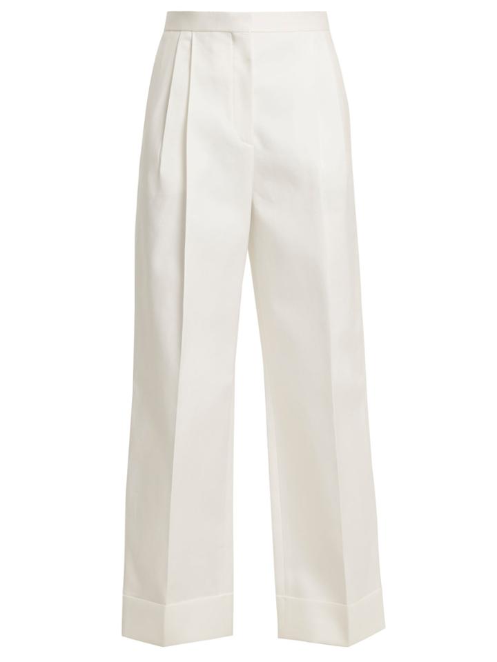 The Row Liano High-rise Cotton Trousers