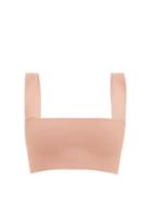 Victoria Beckham - Square-neck Jersey Cropped Top - Womens - Nude
