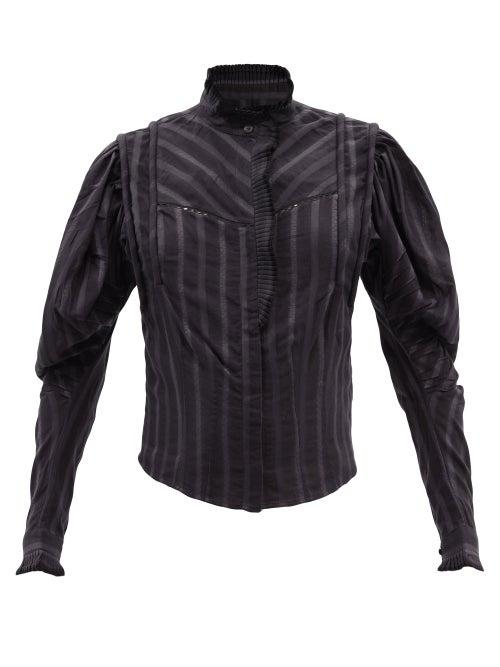 Isabel Marant Toile - Darya Ruffled Cotton Blouse - Womens - Black