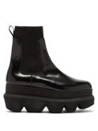 Sacai - Platform Leatehr Chelsea Boots - Womens - Black