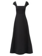 Staud - Lotus Square-neck Poplin Maxi Dress - Womens - Black