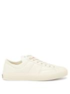 Tom Ford - Cambridge Leather-panelled Canvas Trainers - Mens - White