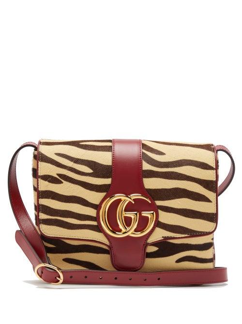 Matchesfashion.com Gucci - Arli Tiger-print Calf-hair Leather Cross-body Bag - Womens - Multi