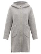 Matchesfashion.com Herno - Hooded Wool Blend Boucl Coat - Womens - Light Grey