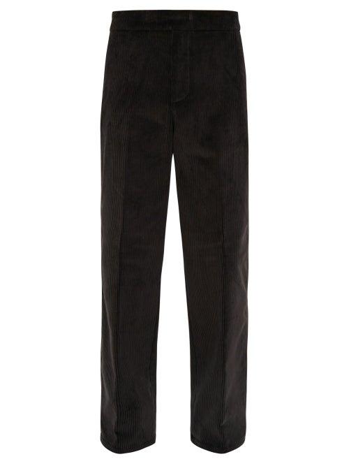 Matchesfashion.com Dunhill - Wide Leg Cotton Corduroy Trousers - Mens - Black