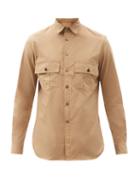 Matchesfashion.com L.e.j - Passeggiata Flap-pocket Cotton-poplin Shirt - Mens - Beige
