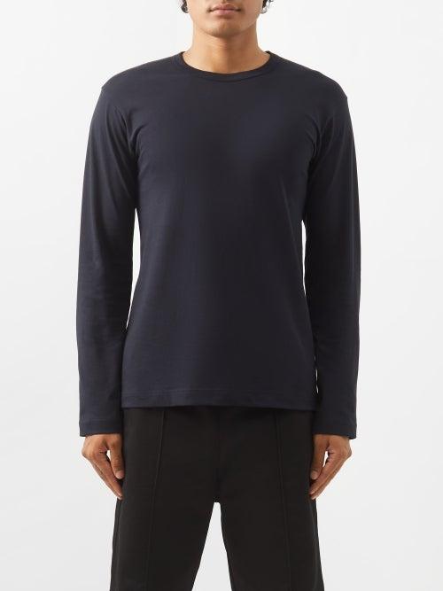 Comme Des Garons Shirt - Crew-neck Cotton T-shirt - Mens - Navy