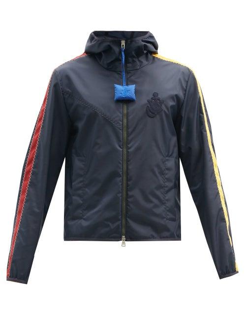 Matchesfashion.com 1 Moncler Jw Anderson - Ballintoy Sleeve-stripe Shell Jacket - Mens - Navy