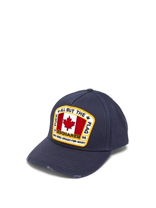 Matchesfashion.com Dsquared2 - Flag-appliqu Canvas Baseball Cap - Mens - Navy