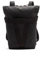 Matchesfashion.com Bottega Veneta - Intrecciato Rubber Backpack - Mens - Black Silver