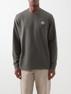 Moncler - Logo-patch Cotton-piqu Sweatshirt - Mens - Grey