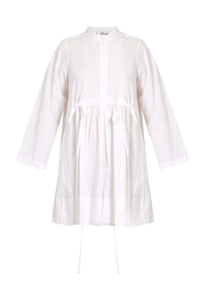 Chloé Pintucked Cotton-poplin Dress
