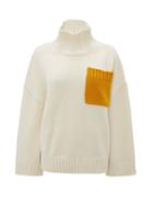 Jw Anderson - Patch-pocket Roll-neck Sweater - Womens - Cream