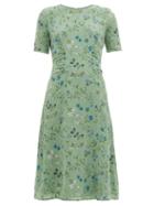 Matchesfashion.com Altuzarra - Sylvia Silk Crepe Midi Tea Dress - Womens - Green Multi