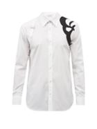 Alexander Mcqueen - Harness-embroidered Cotton-poplin Shirt - Mens - White