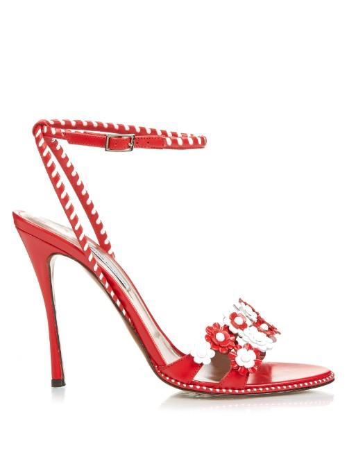 Tabitha Simmons Lynn Daisy-embellished Leather Sandals