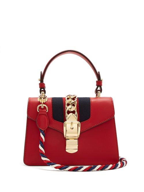 Matchesfashion.com Gucci - Sylvie Mini Leather Shoulder Bag - Womens - Red