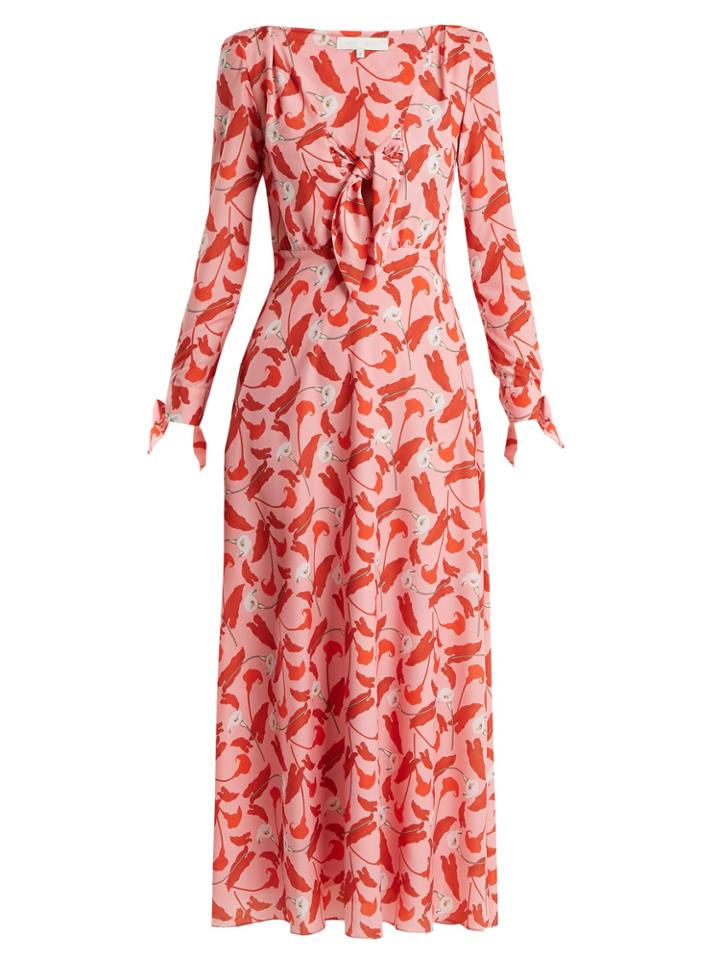 Borgo De Nor Sonia Floral-print Crepe Midi Dress