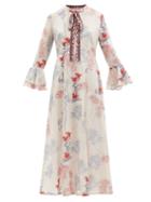 Matchesfashion.com Le Sirenuse, Positano - Tracey Spring Flowers-print Cotton Dress - Womens - White Print